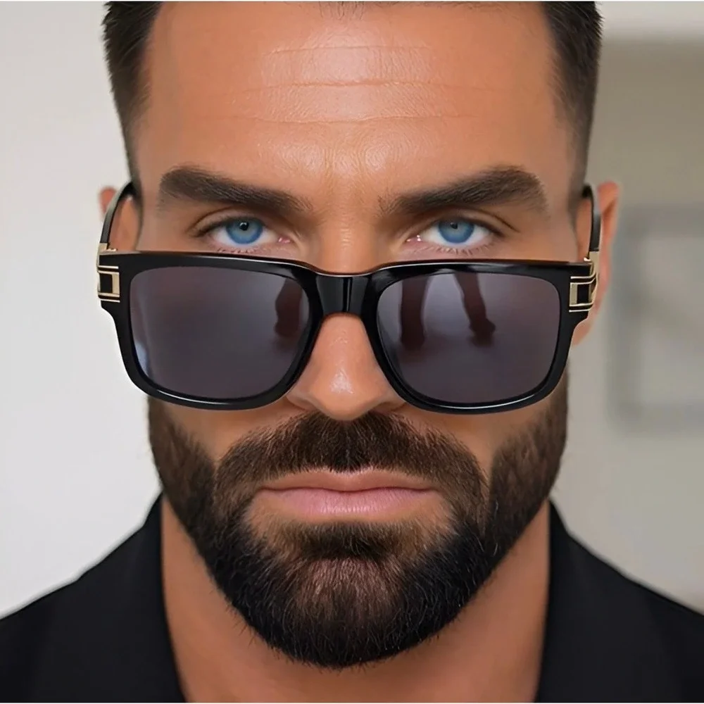 Retro Urban City Gent Hipster Thick Plastic Horn Rim Rectangle Sunglasses Lentes